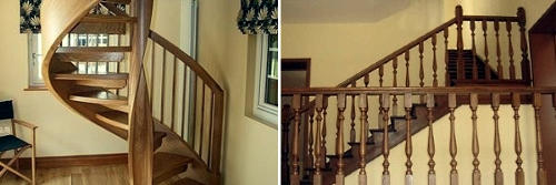 Винтовая лестница и балясины для лестницы из дерева